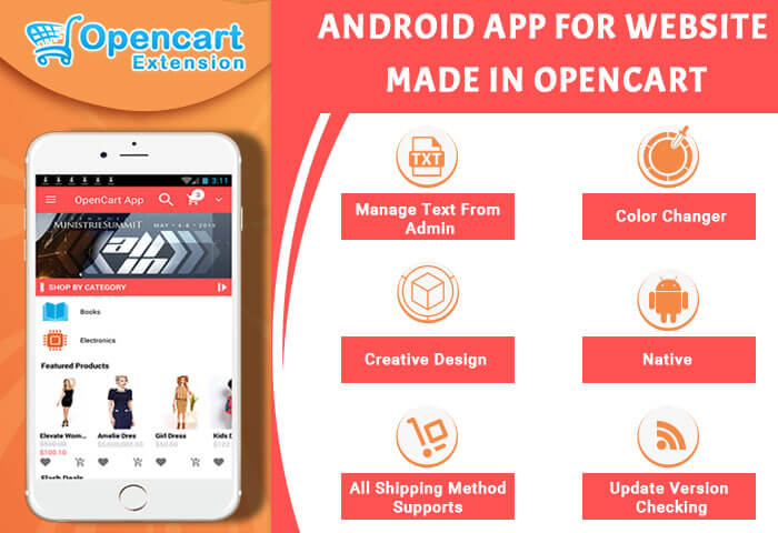 TMD OpenCart android app features